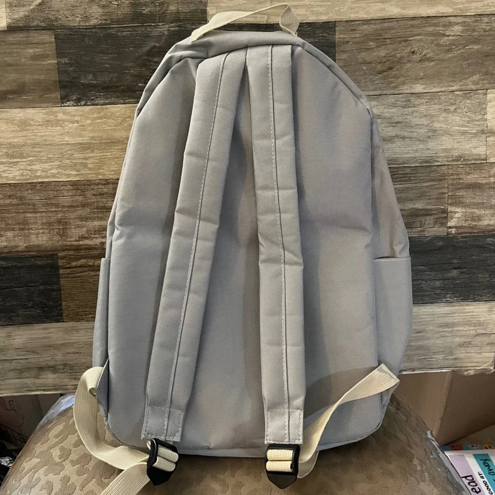 Grey Sleeping Panda Canvas Backpack School Travel Bag with Adjustable Straps